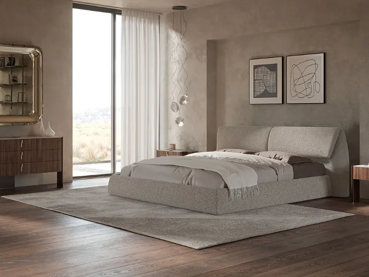 Letto Simon in tessuto imbottito di Cattelan Italia