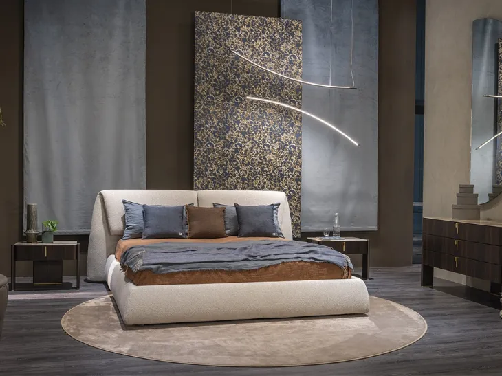 Letto Simon in tessuto imbottito di Cattelan Italia