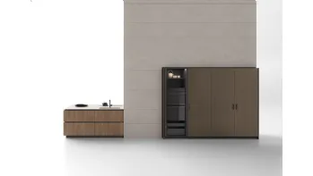 Cucina Moderna con penisola Ante Rientranti 03 di Valdesign